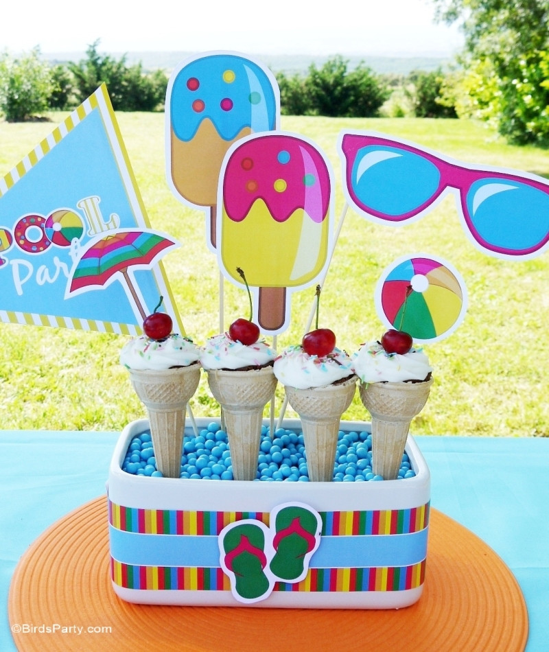 Poolside Birthday Party Ideas
 Pool Party Ideas & Kids Summer Printables Party Ideas