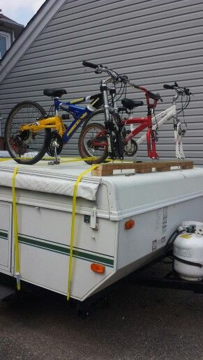Pop Up Camper Bike Rack DIY
 Do it yourself popup trailer bike rack