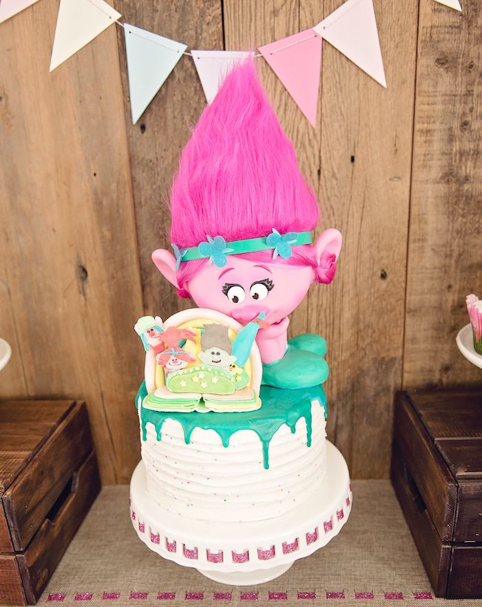 Poppy Troll Party Ideas
 Poppy Troll Cake from a Trolls Inspired Birthday Party on