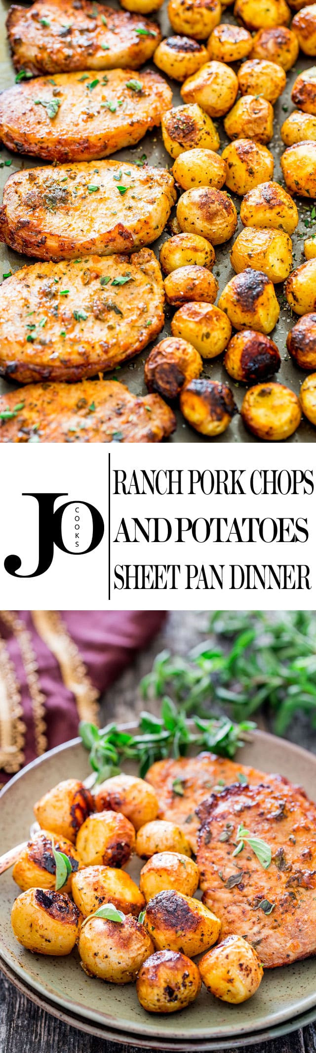 Pork Sheet Pan Dinners
 Ranch Pork Chops and Potatoes Sheet Pan Dinner Jo Cooks