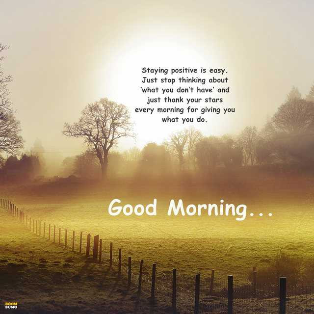 Positive Good Morning Quotes
 Good Morning Quotes Just Stop Thinking Stay Positive