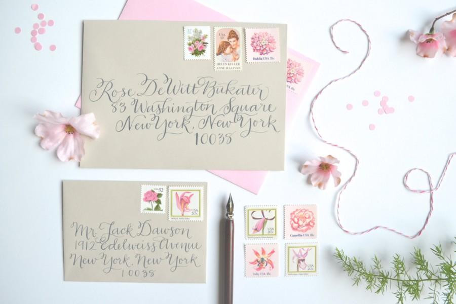 Postage Stamps For Wedding Invitations
 Pink Wedding Stamps Vintage Wedding Postage Stamp Pink