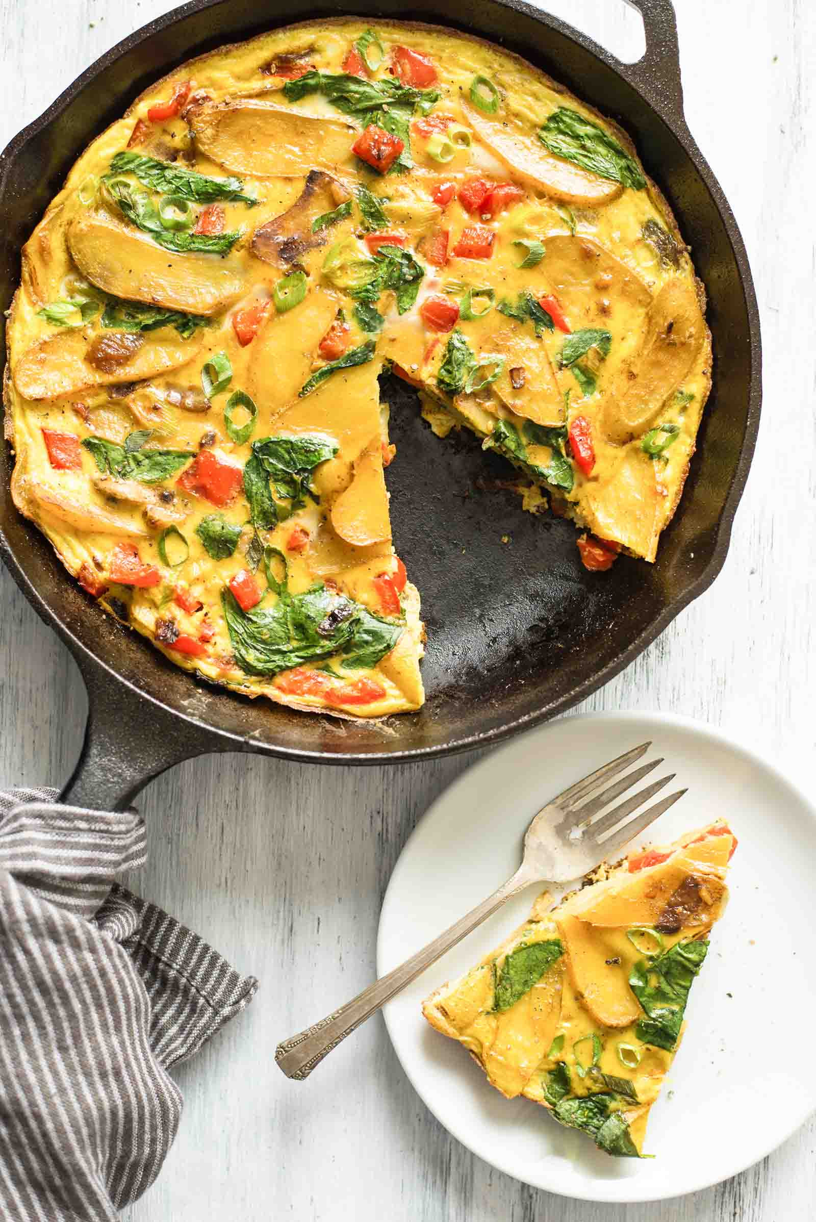 Potato Frittata Recipe
 Frittata with Potatoes Red Peppers and Spinach Recipe