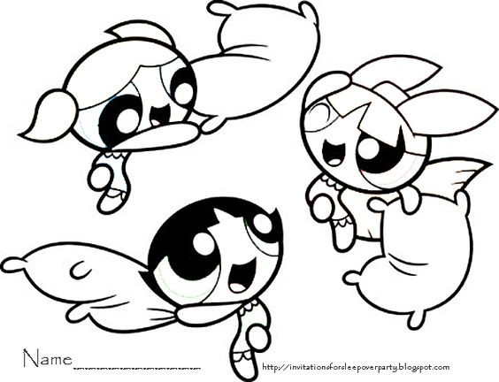 Power Puff Girls Coloring Book
 Coloring page featuring the Power Puff Girls having a