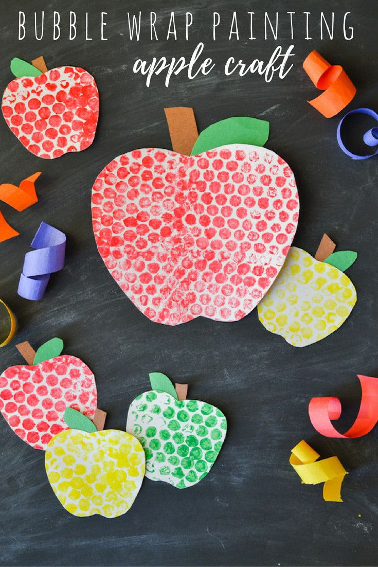 Preschool Art And Crafts
 Bubble Wrap Painting Apples Craft