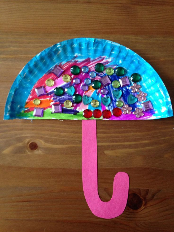 Preschool Art And Crafts
 Paper Plate Umbrella Craft Preschool Craft