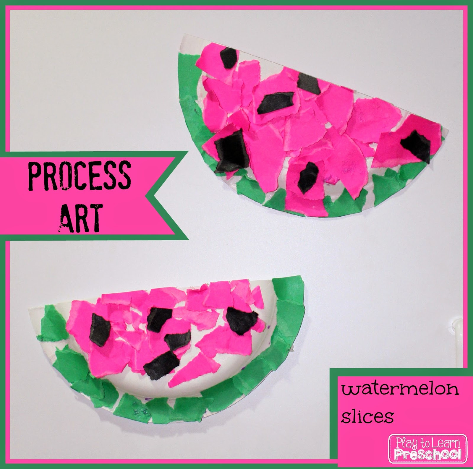 Preschool Summer Craft
 Play to Learn Preschool Watermelon Art