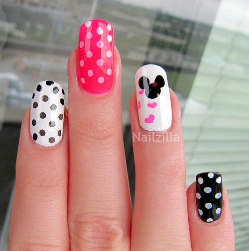 Pretty Nails Milford Ma
 Minnie Mouse Nails Nails Pinterest