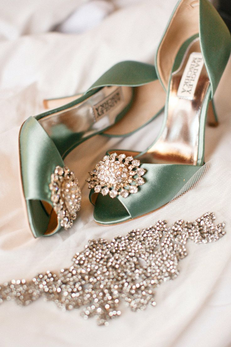 Pretty Wedding Shoes
 Beautiful Green Satin Wedding Shoes s and