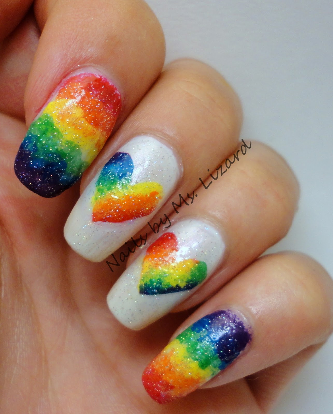 Pride Nail Designs
 Nails by Ms Lizard Rainbow nails for Pride Weekend