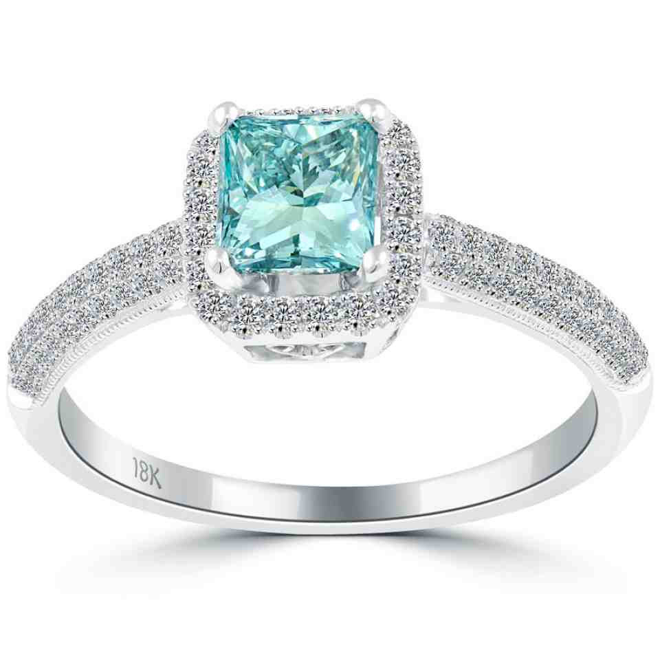 Princess Cut Blue Diamond Engagement Rings
 Princess Cut Blue Diamond Engagement Rings Wedding and
