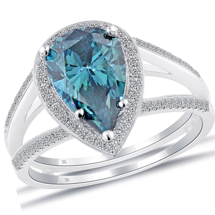 Princess Cut Blue Diamond Engagement Rings
 fancy blue diamond engagement rings