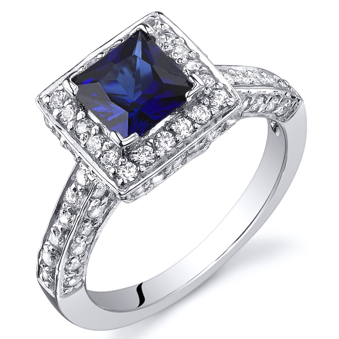 Princess Cut Blue Diamond Engagement Rings
 Princess Cut 1 00 cts Blue Sapphire Engagement Ring