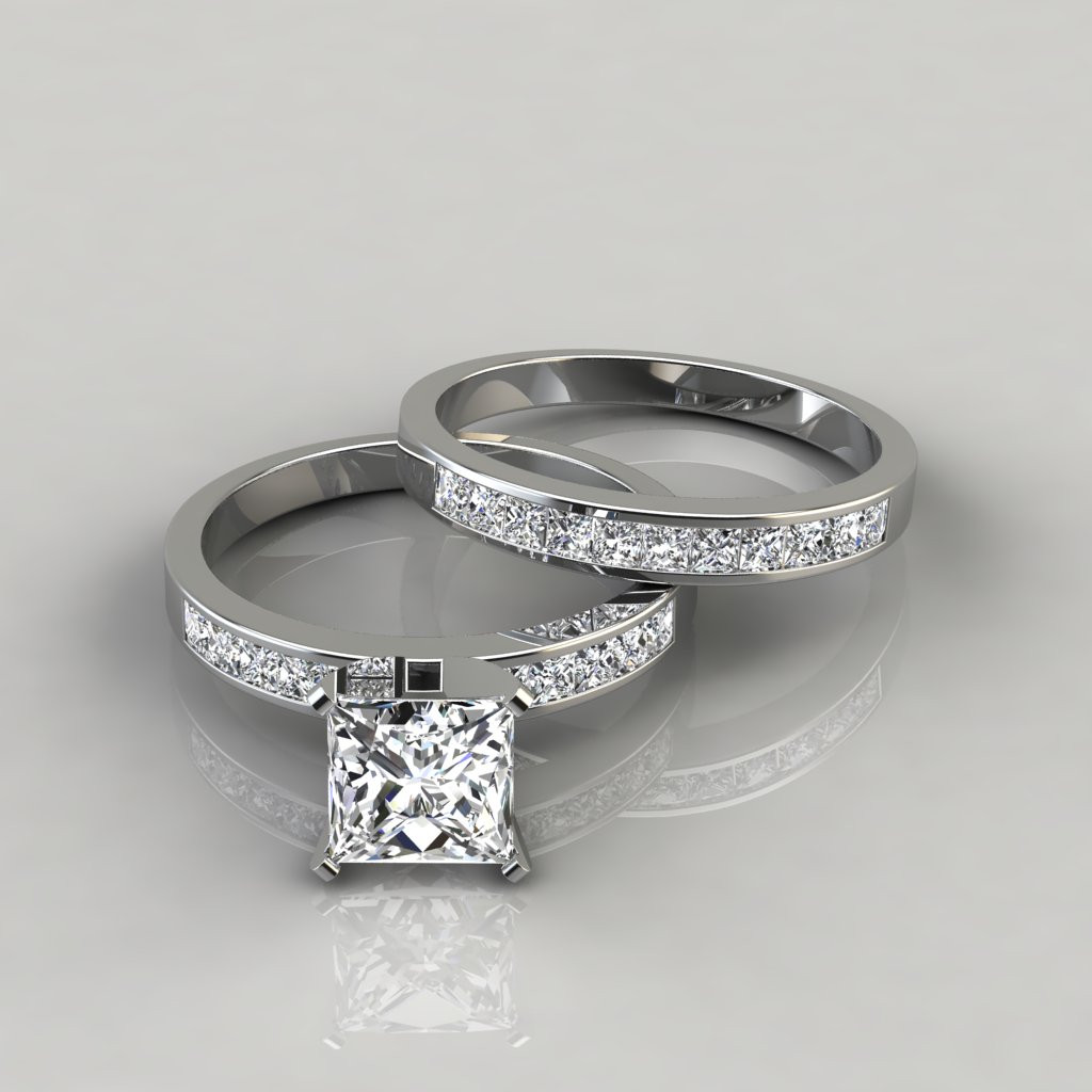Princess Cut Bridal Ring Sets
 Princess Cut Moissanite Bridal Set Rings Forever Moissanite