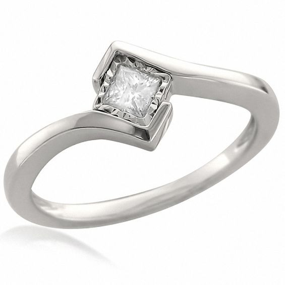 Princess Cut Diamond Promise Rings
 1 5 CT Princess Cut Diamond Solitaire Promise Ring in 14K