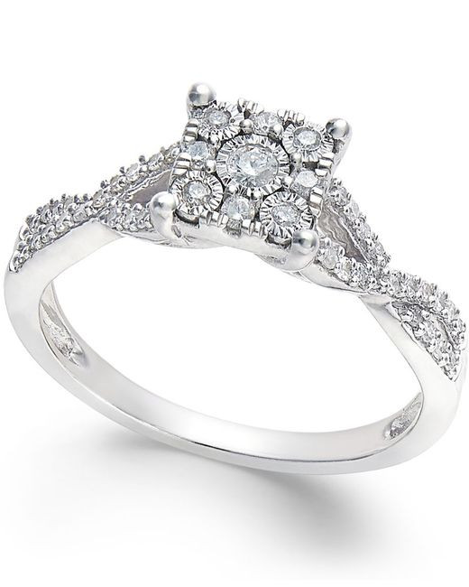 Princess Cut Diamond Promise Rings
 Macy s Princess cut Diamond Promise Ring 1 4 ct T w In