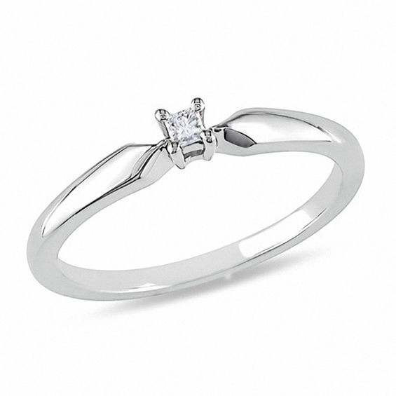 Princess Cut Diamond Promise Rings
 1 20 CT Princess Cut Diamond Solitaire Promise Ring in