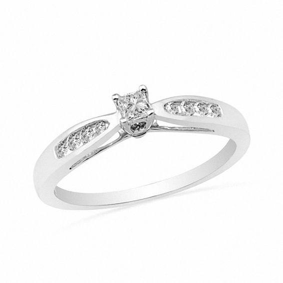 Princess Cut Diamond Promise Rings
 1 5 CT T W Princess Cut Diamond Promise Ring in 10K