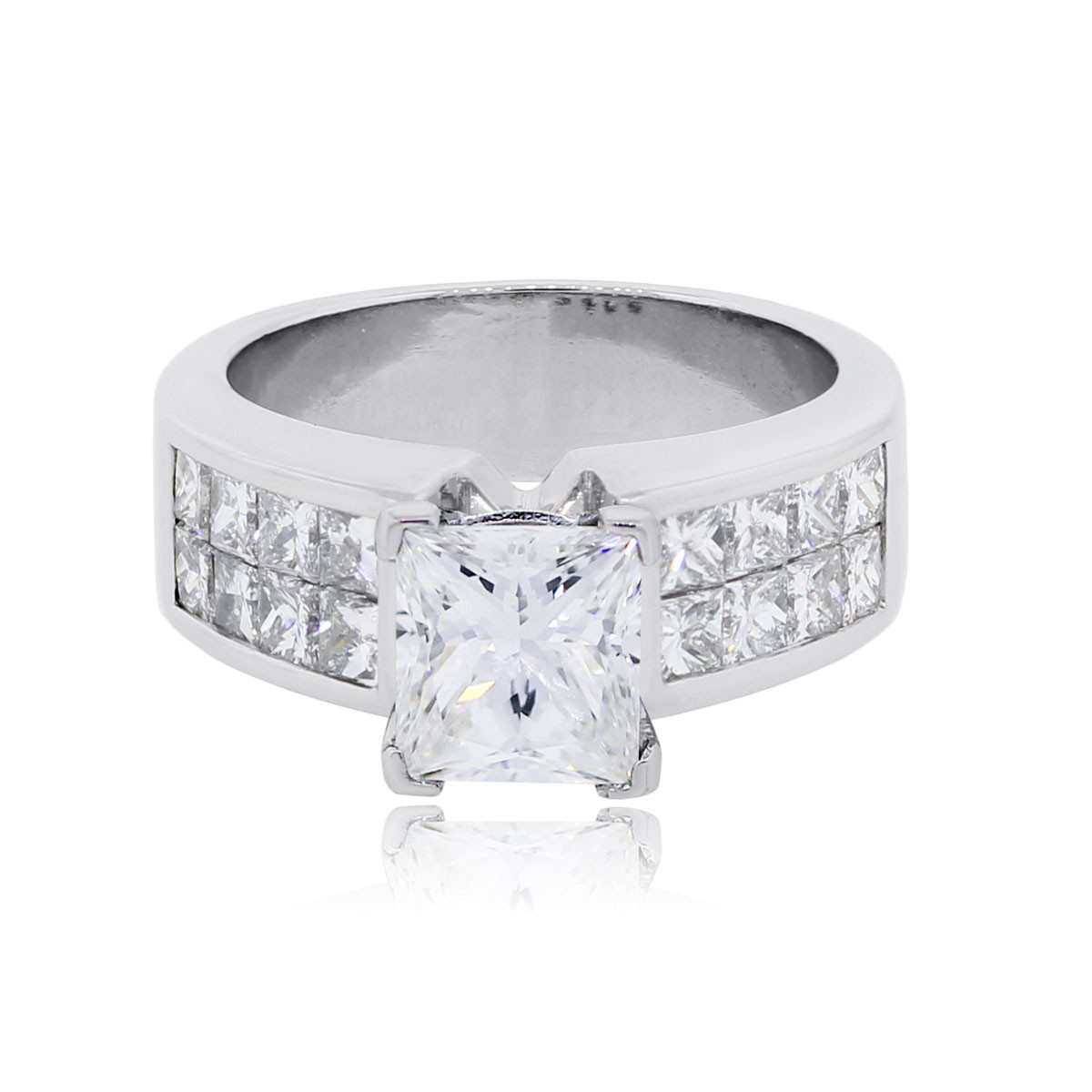 Princess Cut Platinum Engagement Rings
 Platinum 2 23ctw Princess Cut GIA Certified Diamond