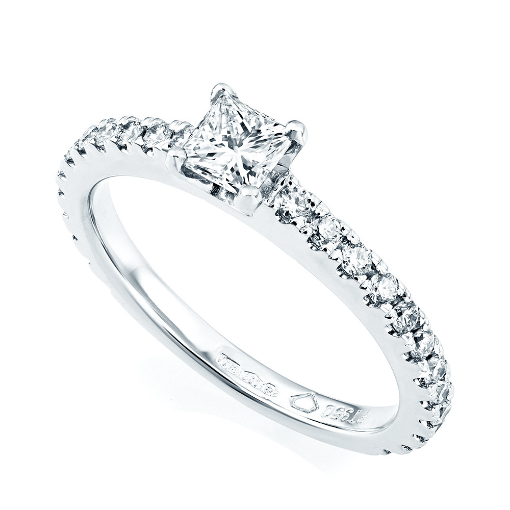 Princess Cut Platinum Engagement Rings
 Platinum Princess Cut Diamond Engagement Ring From Berry s