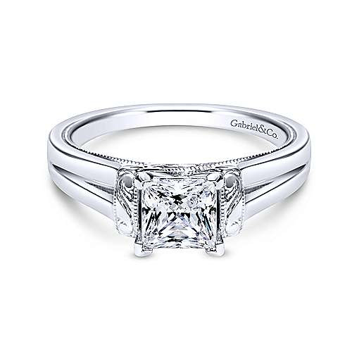 Princess Cut Platinum Engagement Rings
 Platinum Princess Cut Solitaire Engagement Ring