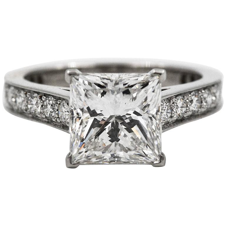 Princess Cut Platinum Engagement Rings
 Cartier Princess Cut GIA Certified 3 01 Carat Diamond