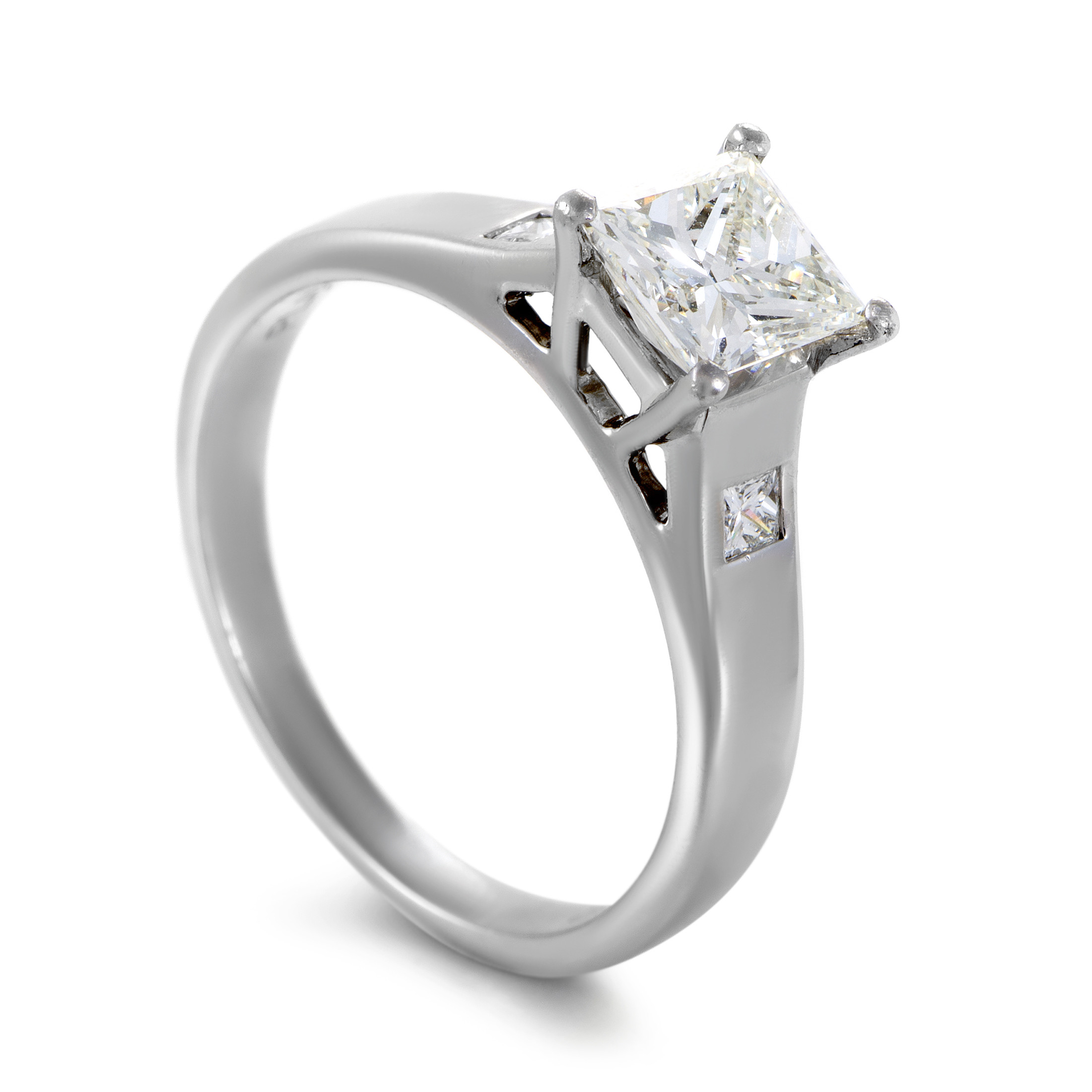Princess Cut Platinum Engagement Rings
 Womens Platinum Princess Cut Diamond Engagement Ring
