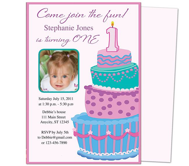 Printable 1st Birthday Invitations
 13 best images about Printable 1st First Birthday