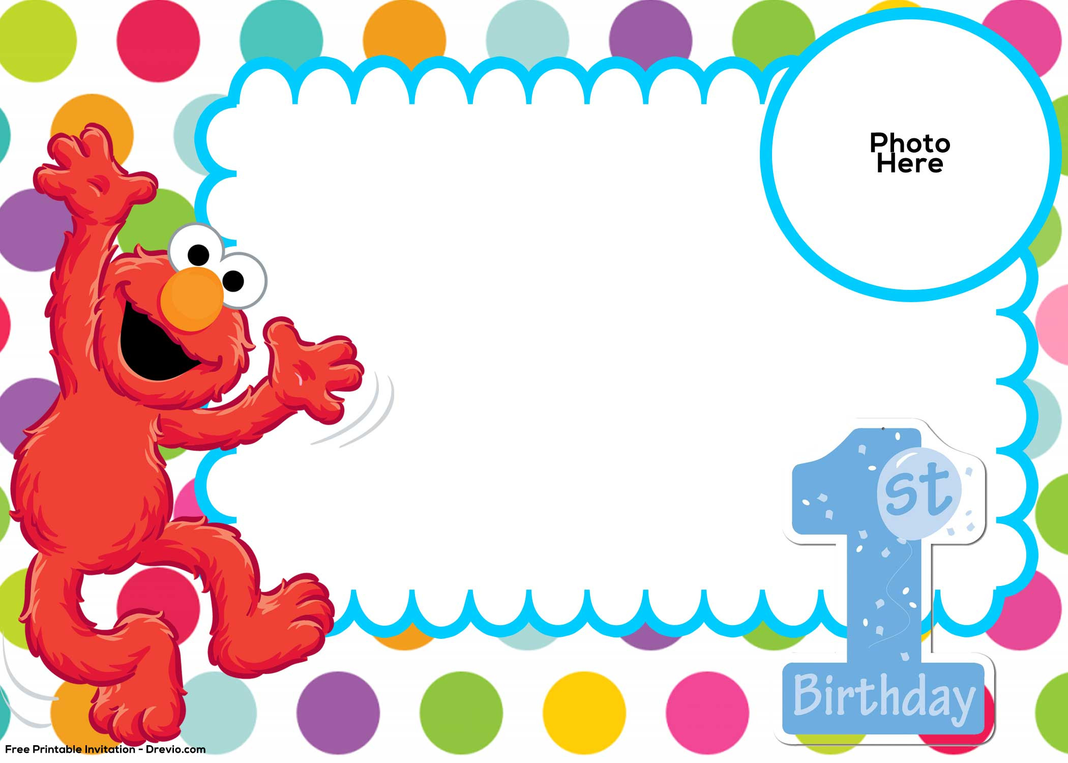 Printable 1st Birthday Invitations
 Free Sesame Street 1st Birthday Invitation Template – FREE