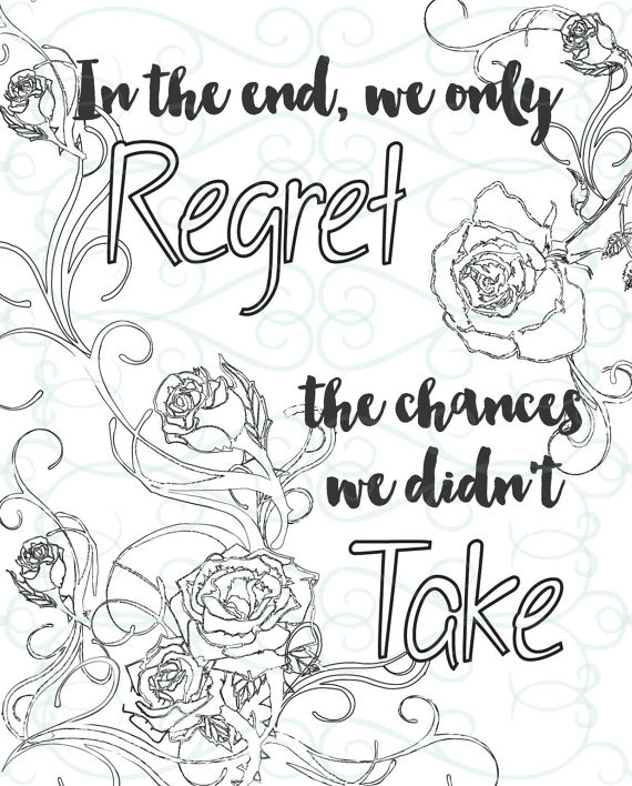 Printable Adult Coloring Pages Quotes
 Adult Inspirational Coloring Page printable 13 Take a Chance