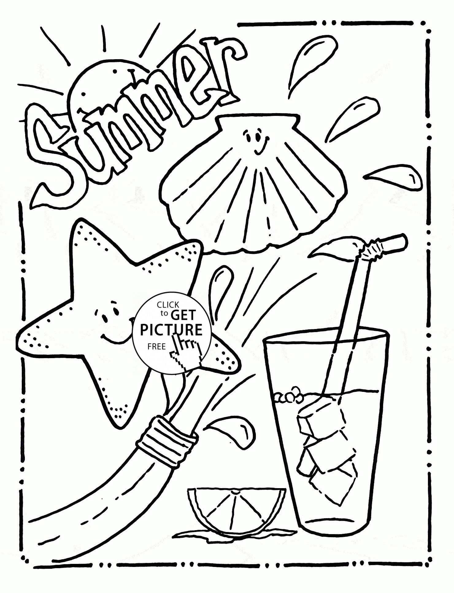 Printable Childrens Coloring Pages
 Summer Fun Printable Coloring Pages Coloring Home