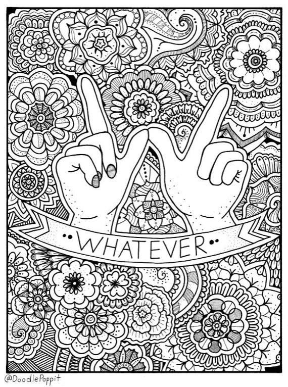 Printable Coloring Pages Adults
 WHATEVER Coloring Page Coloring Book Pages Printable Adult