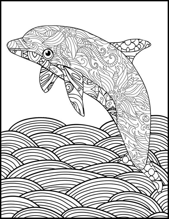 Printable Coloring Pages Adults
 Printable Coloring Page Adult Coloring Page Dolphin