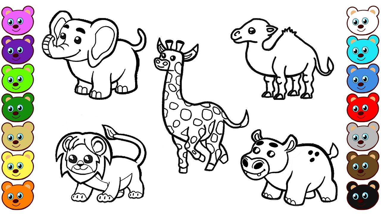 Printable Coloring Pages Animals
 African Animals Coloring Pages for Children