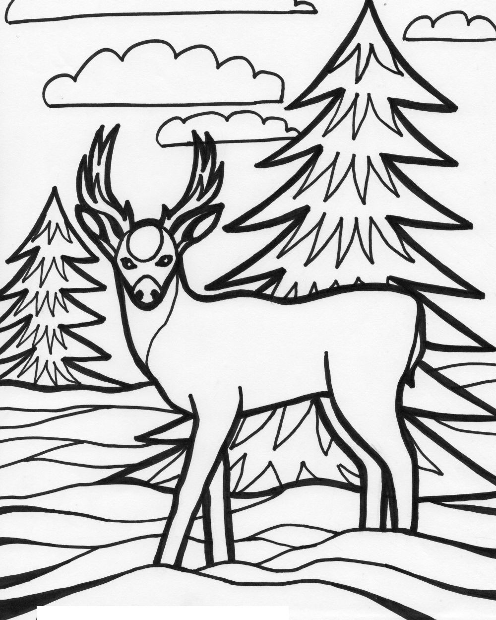 Printable Coloring Pages Animals
 For Education New Animal Deer Coloring Pages
