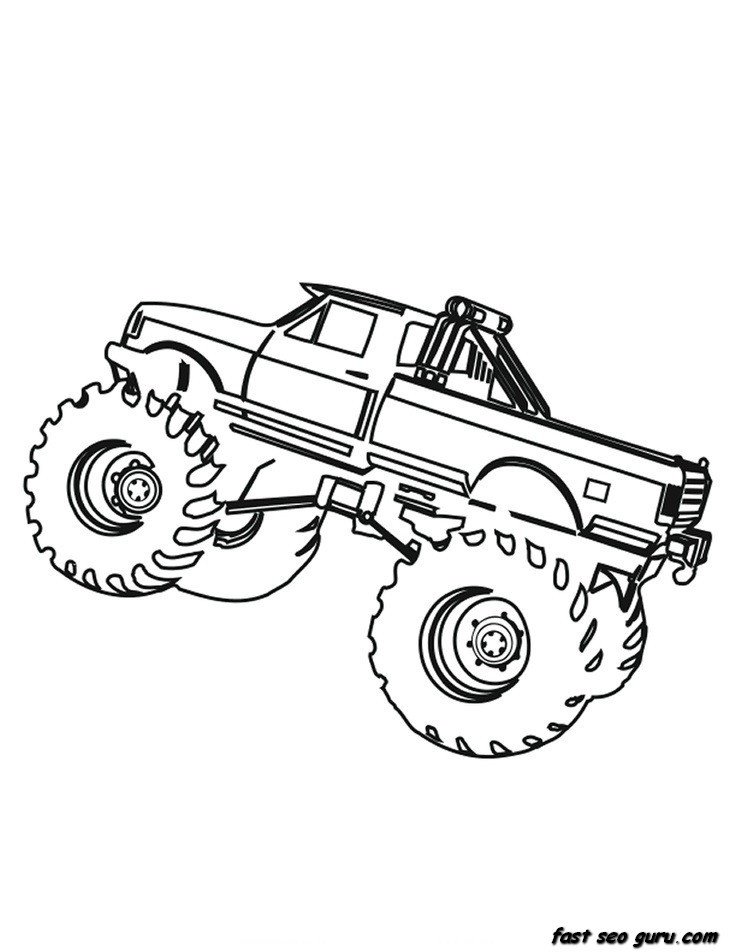 Printable Coloring Pages For Boys
 Printable Monster Truck coloring page for boy Printable