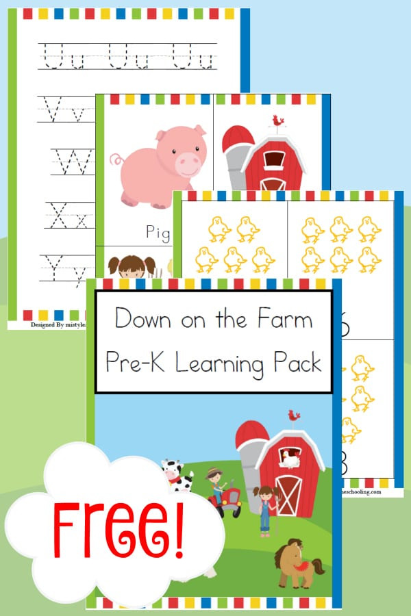 Printable Crafts For Preschoolers
 Free Down on the Farm Pre K Learning Pack Year Round