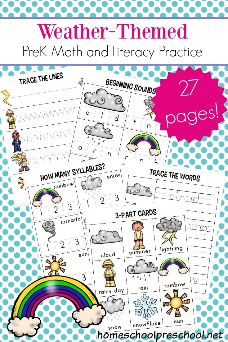 Printable Crafts For Preschoolers
 Free Preschool Weather Worksheets