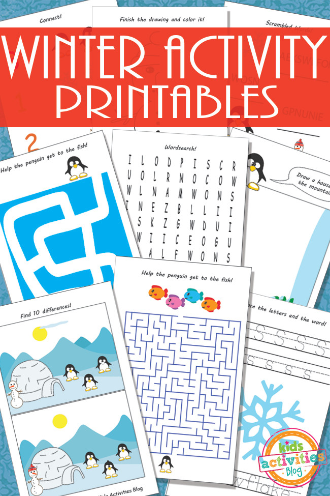 Printable Crafts For Toddlers
 Printable Winter Activity Sheets for Kids
