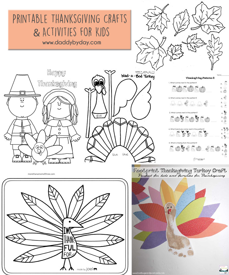 Printable Crafts For Toddlers
 Printable Thanksgiving Crafts and Activities for Kids