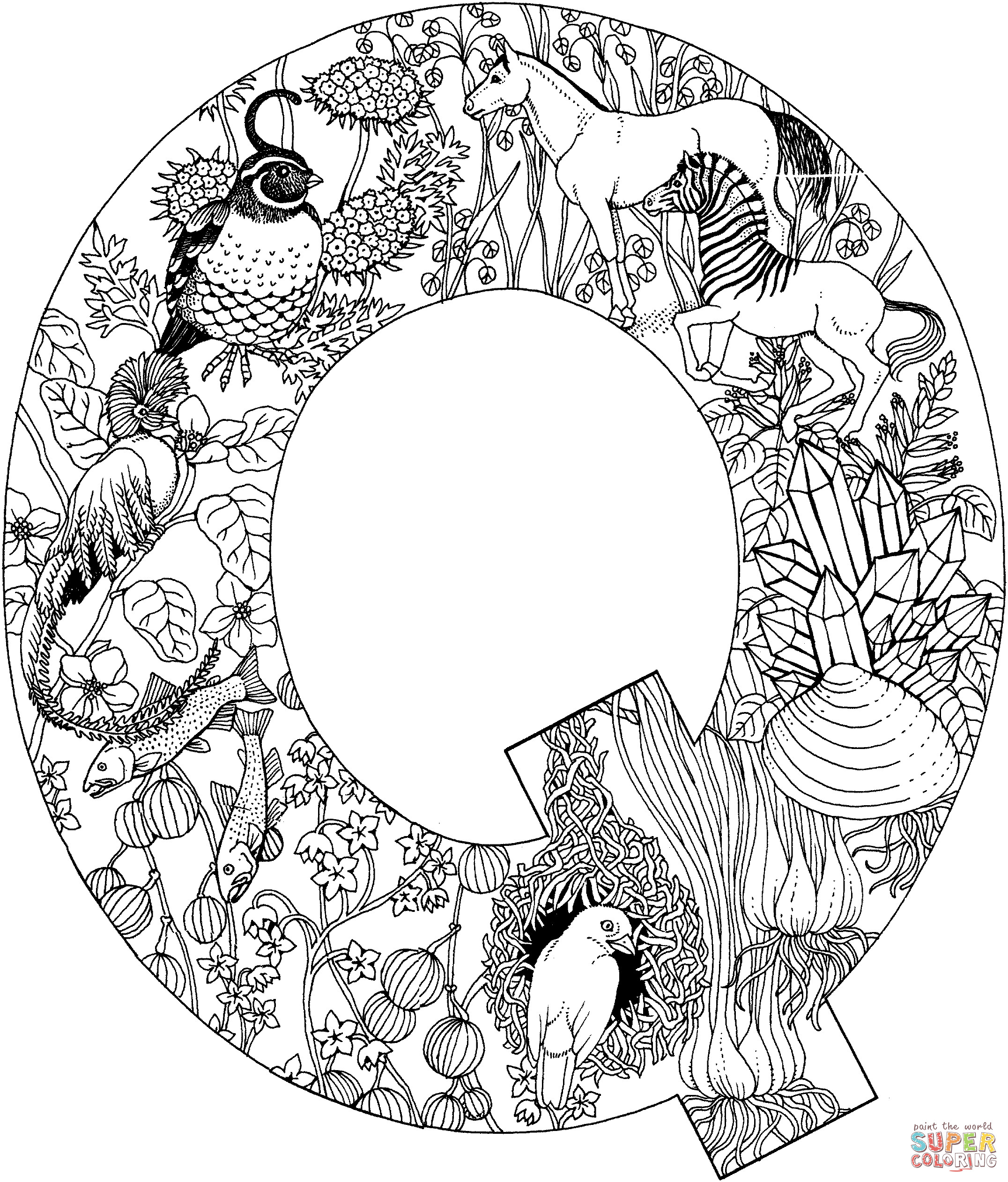 Printable Detailed Coloring Pages
 Coloring Pages Letter Q Coloring Home