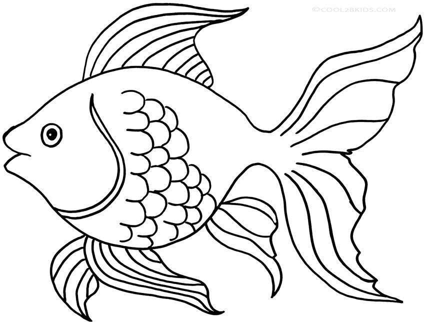 Printable Fish Coloring Pages
 Printable Goldfish Coloring Pages For Kids