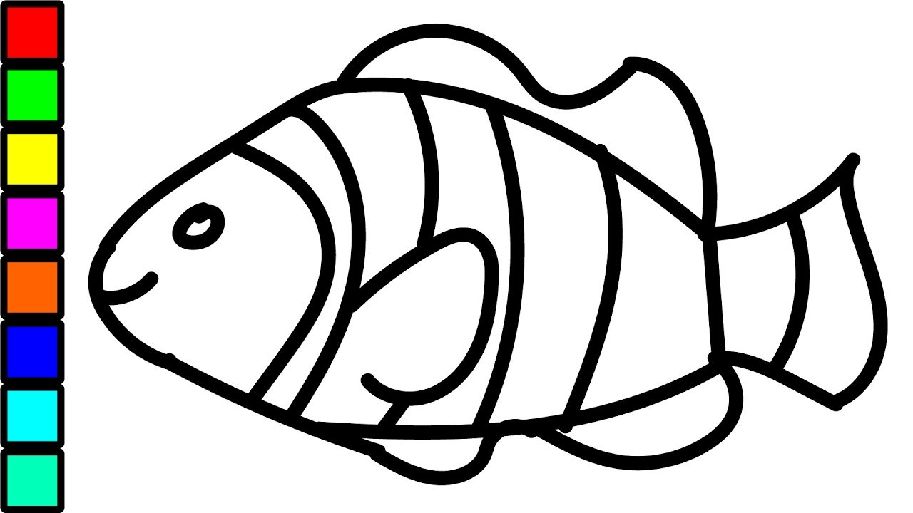 Printable Fish Coloring Pages
 Clown Fish Colouring Videos for Kids Coloring Pages for