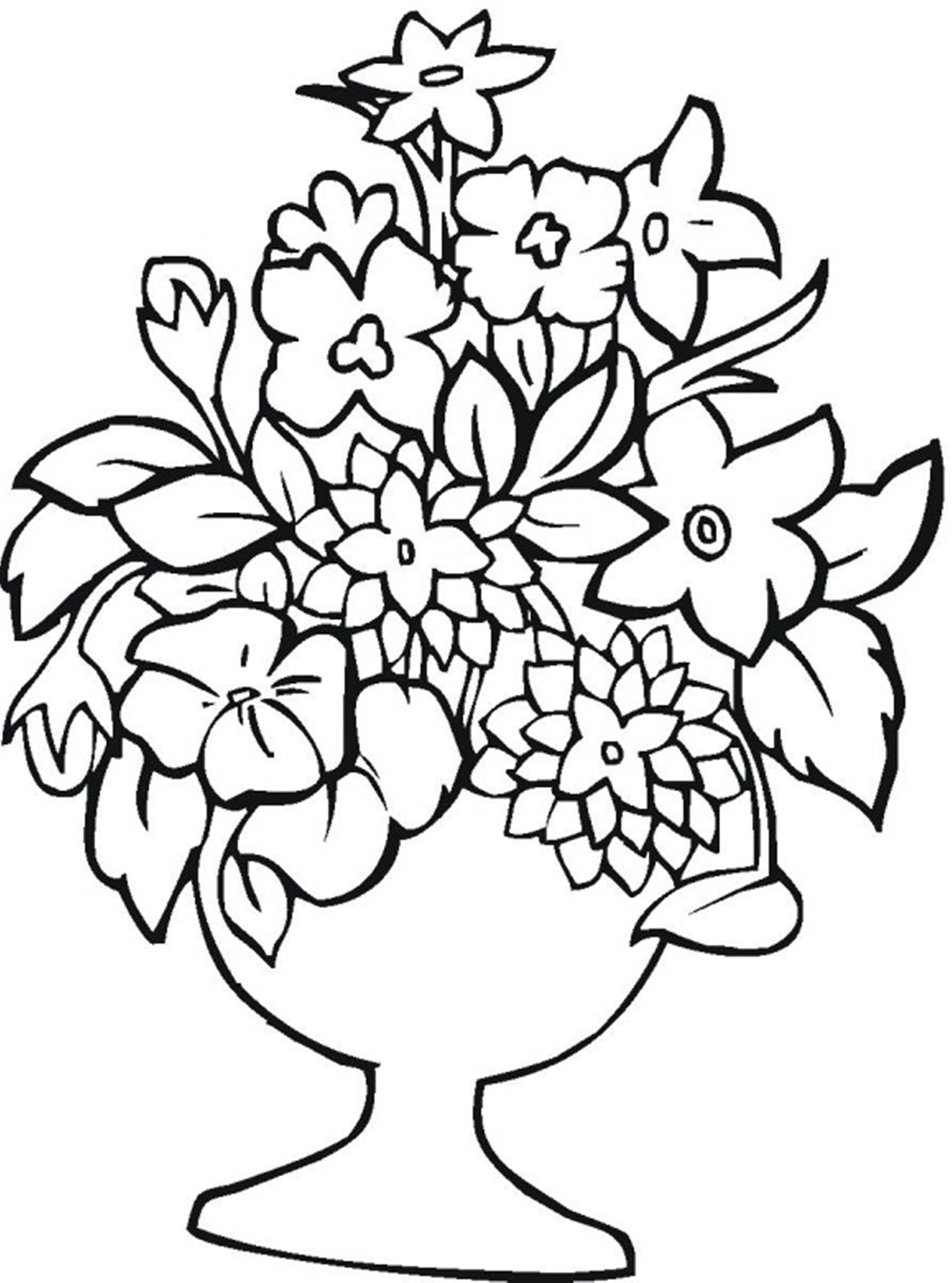 Printable Flower Coloring Pages For Kids
 Flowers Coloring Pages Kidsuki