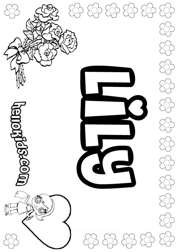 Printable Name Coloring Pages
 lily name coloring pages coloring kids