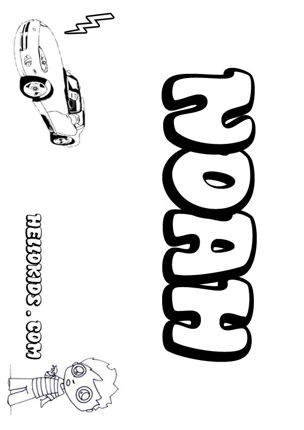 Printable Name Coloring Pages
 Noah coloring pages Hellokids