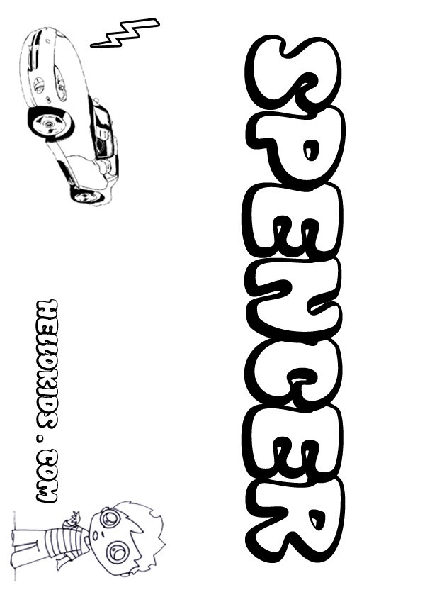 Printable Name Coloring Pages
 Spencer coloring pages Hellokids
