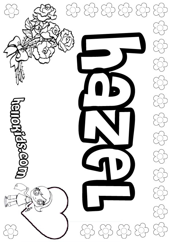 Printable Name Coloring Pages
 Hazel coloring pages Hellokids