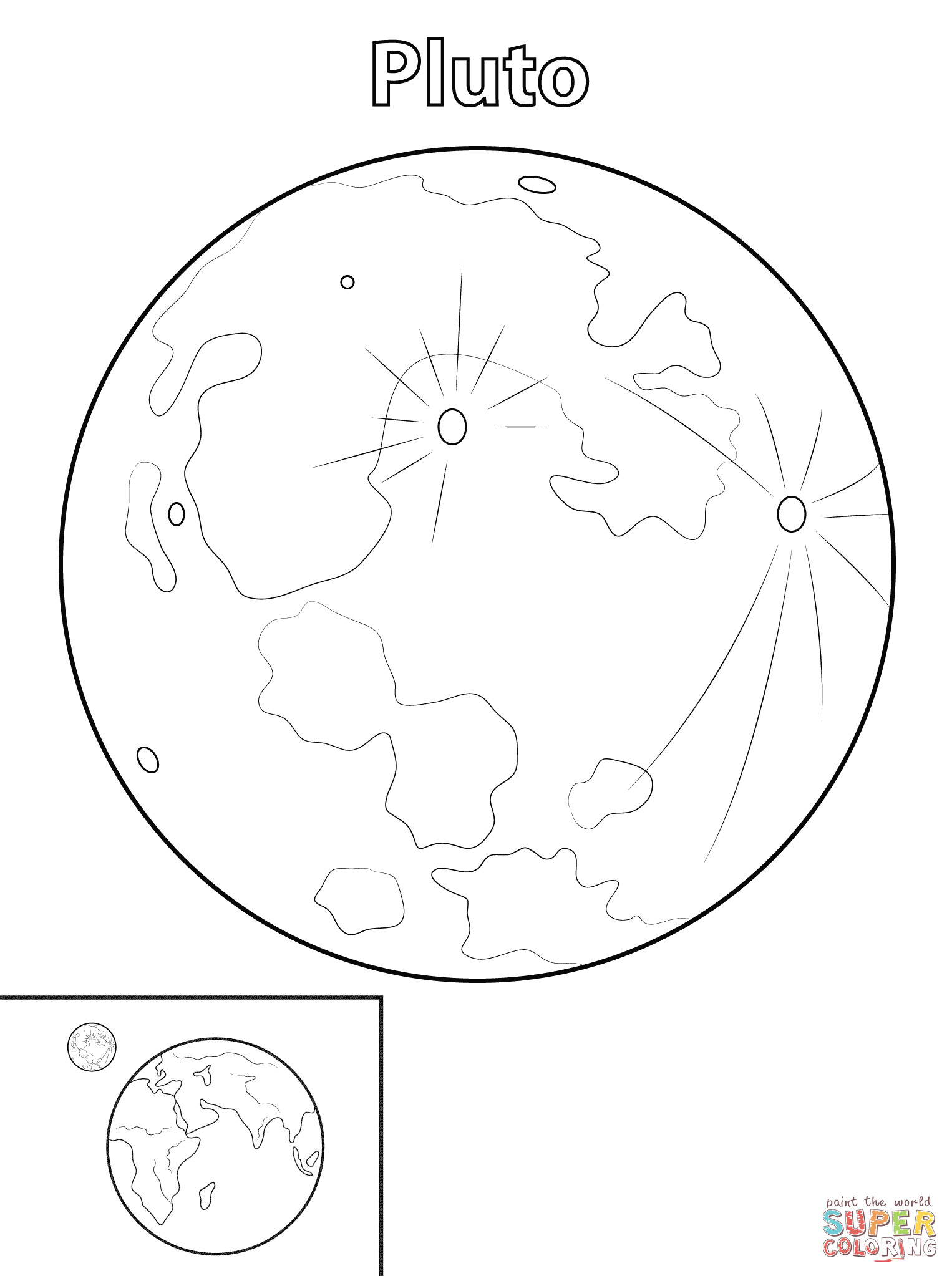 Printable Planet Coloring Pages
 Pluto Planet coloring page