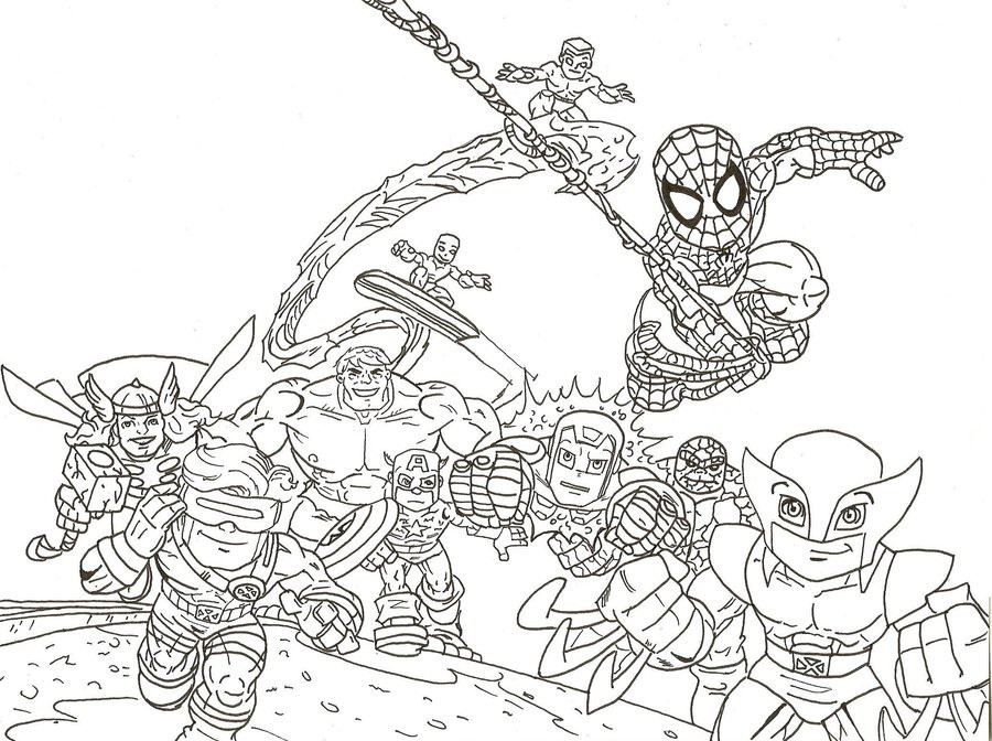 Printable Superhero Coloring Pages Free
 super hero squad